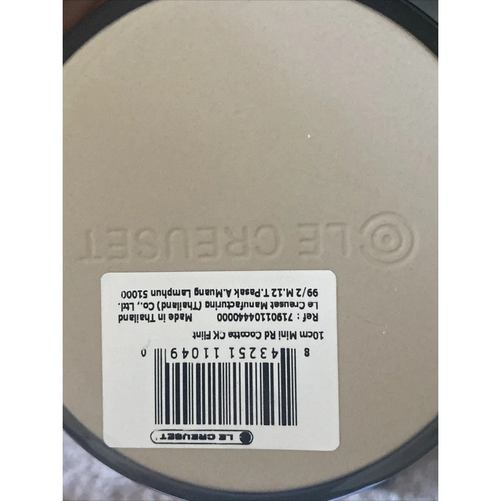 Le Creuset Stoneware Mini Round Cocotte - 8oz -‎ Flint Gray - Brand New